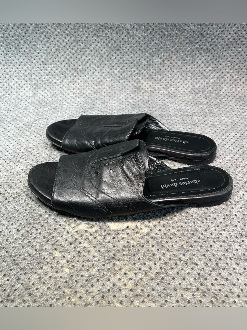 Charles David Black Leather Slip On Shoes Size 6.5 Women’s